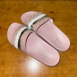 *NEW* Pink Michael Kors Slides Sz 9